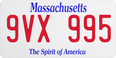 MA license plate 9VX995