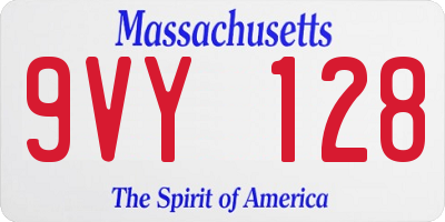 MA license plate 9VY128