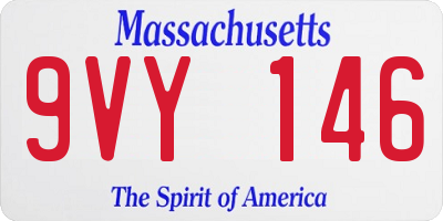 MA license plate 9VY146