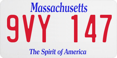 MA license plate 9VY147