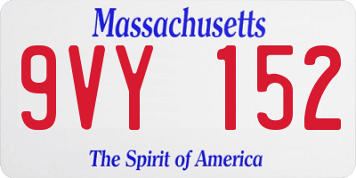MA license plate 9VY152