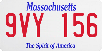 MA license plate 9VY156