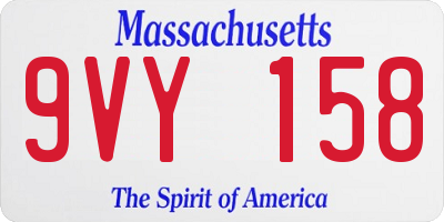 MA license plate 9VY158