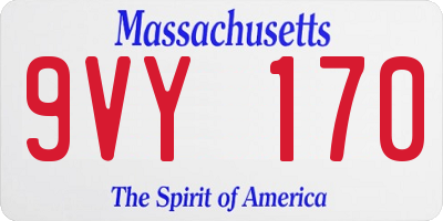 MA license plate 9VY170