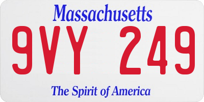 MA license plate 9VY249