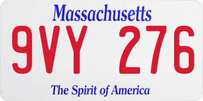 MA license plate 9VY276