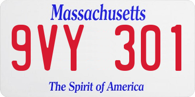 MA license plate 9VY301