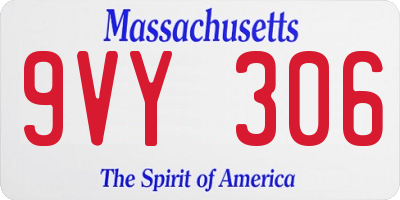 MA license plate 9VY306