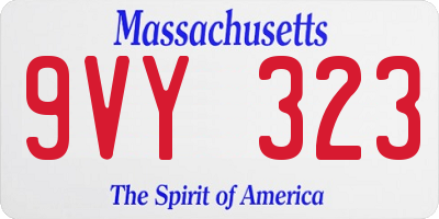 MA license plate 9VY323