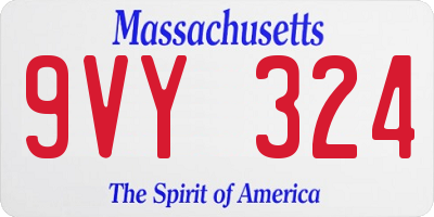 MA license plate 9VY324