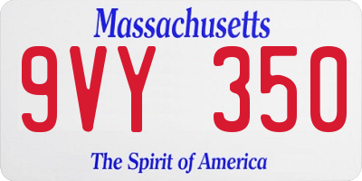 MA license plate 9VY350