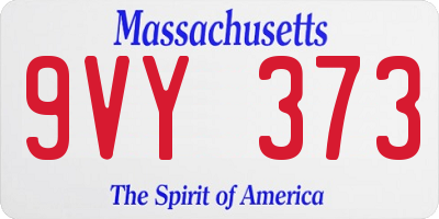 MA license plate 9VY373