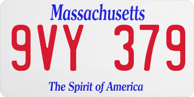 MA license plate 9VY379