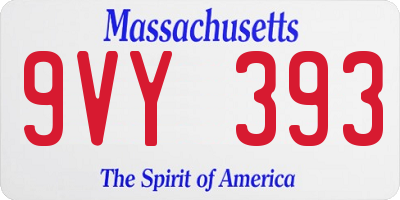 MA license plate 9VY393