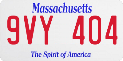MA license plate 9VY404