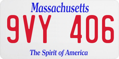 MA license plate 9VY406