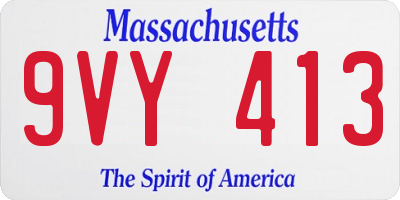MA license plate 9VY413