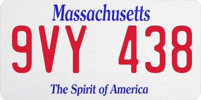 MA license plate 9VY438