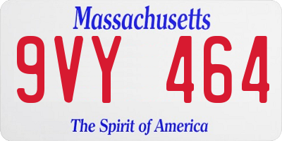MA license plate 9VY464