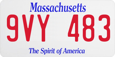 MA license plate 9VY483