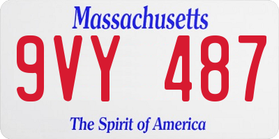 MA license plate 9VY487