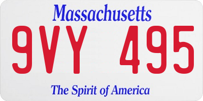 MA license plate 9VY495