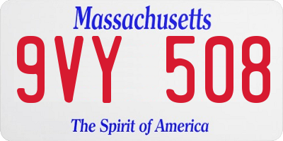 MA license plate 9VY508