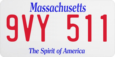 MA license plate 9VY511