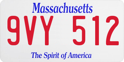MA license plate 9VY512