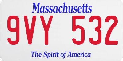 MA license plate 9VY532
