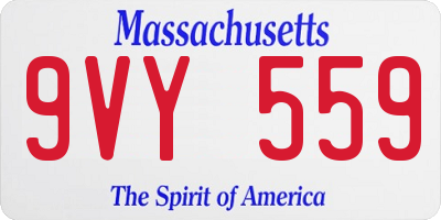 MA license plate 9VY559