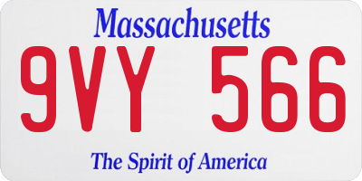 MA license plate 9VY566
