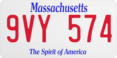 MA license plate 9VY574