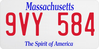 MA license plate 9VY584