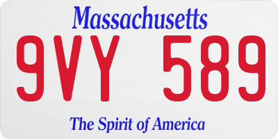 MA license plate 9VY589