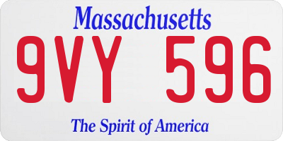 MA license plate 9VY596