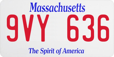 MA license plate 9VY636