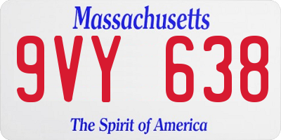 MA license plate 9VY638