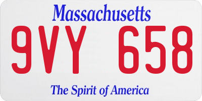 MA license plate 9VY658