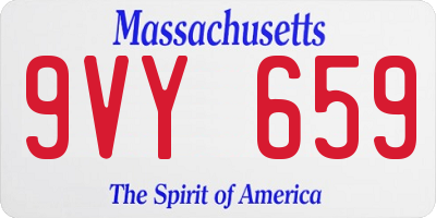 MA license plate 9VY659