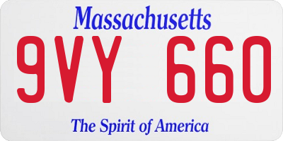 MA license plate 9VY660