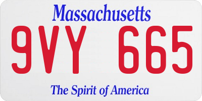 MA license plate 9VY665