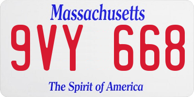 MA license plate 9VY668