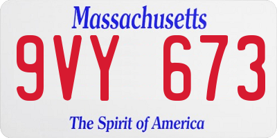 MA license plate 9VY673