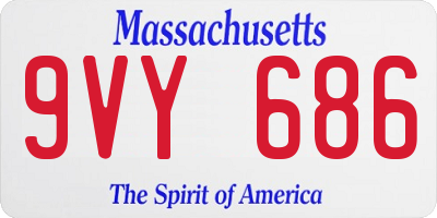 MA license plate 9VY686