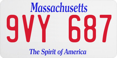 MA license plate 9VY687