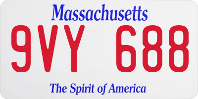 MA license plate 9VY688
