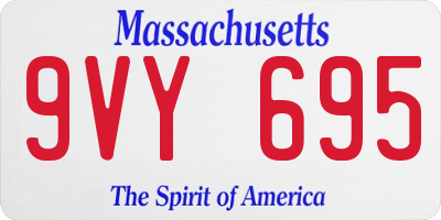 MA license plate 9VY695