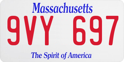MA license plate 9VY697