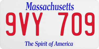 MA license plate 9VY709